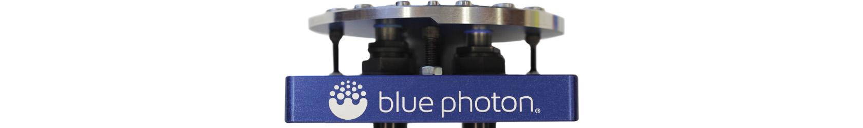 Photo of a Blue Photon UV-activated adhesive workholding system setup for prototyping, CNC, mass production, and more